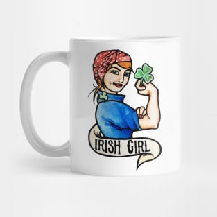 Irish Girl Redhead Rosie the Riveter Mug